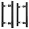 EaseLife 12 Double Sided Push Pull Door HandleMatte BlackStainless SteelH Shape Sliding Door HandleFit for Glass Door Wooden Door2 Pack