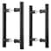 EaseLife 12 Double Sided Push Pull Door HandleMatte BlackStainless SteelH Shape Sliding Door HandleFit for Glass Door Wooden Door2 Pack