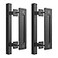 SKYSEN 2 Pack 12 Barn Door Handles Sliding barn Door Pull Handle No Gap Flat Plate Design Heavy Duty Square Easy to Install Matt Black 6852