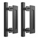 SKYSEN 2 Pack 12 Barn Door Handles Sliding barn Door Pull Handle No Gap Flat Plate Design Heavy Duty Square Easy to Install Matt Black 6852