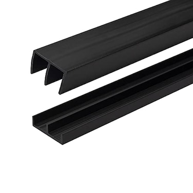 OUTWATER 12 Panel Sliding Door Track 36 Black Plastic Upper Lower Set USA Made Pack of 1 Outwater