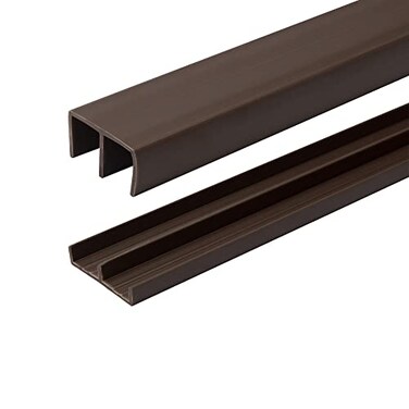 OUTWATER 12 Panel Sliding Door Track 36 Brown Plastic Upper Lower Set USA Made Pack of 1 Outwater