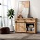 BINOTE 45FT Bypass Mini Barn Door Hardware Kit Double Super Mini Sliding Barn Door Roller Set Apply for Storage Window TV Stand ClosetNo Cabinet