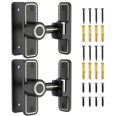 MeBantoo Sliding Barn Door Lock Hardware 90 Degree Locks for Barn Doors Flip Gate Latches for Garden Bathroom Outdoor Garage Window2 PackLuminous Black