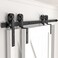 AONAYIOA 6FT Bypass Sliding Barn Door Hardware Kit Combination Track Mode Sliding Door Hardware Double Wooden Doors Use Single Track Bypass Barn Door Hardware Fit for Door Opening 70 6 Feet