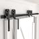 AONAYIOA 6FT Bypass Sliding Barn Door Hardware Kit Combination Track Mode Sliding Door Hardware Double Wooden Doors Use Single Track Bypass Barn Door Hardware Fit for Door Opening 70 6 Feet