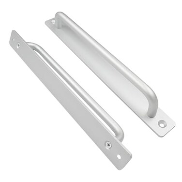 Bonsicoky 2 Pcs 244mm96 Barn Door Handle Pull Aluminum Alloy Sliding Barn Door Handle for Cabinet Closet Drawer Sliding Door Silver
