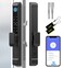 Anweller 2885 Mortise Sliding Glass Door Lock Smart Fingerprint Code Keypad RFID Remote App Electronic Digital Biometric Safety Patio Door Double Hook Mortise Lock Set with Handle