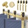 Rio Salto Gold Bifold Barn Door Hardware Kit 64 Closet Contractor Grade Heavy Gauge Aluminum Sliding Bi Fold Track System for 4 15 Panels 4 Rollers with Matching Knobs Hardware Only