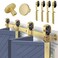 Rio Salto Gold Bifold Barn Door Hardware Kit 64 Closet Contractor Grade Heavy Gauge Aluminum Sliding Bi Fold Track System for 4 15 Panels 4 Rollers with Matching Knobs Hardware Only