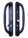 G.A.S Hardware 10 Olympus Sliding Patio Glass Door Black Offset Pull Handle Set Replacement with Keys fits 3 inches Hole Spacing and 114 to 214 Door Thickness