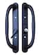 G.A.S Hardware 10 Olympus Sliding Patio Glass Door Black Offset Pull Handle Set Replacement with Keys fits 3 inches Hole Spacing and 114 to 214 Door Thickness