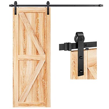 EaseLife 53 FT Sliding Barn Door Hardware Track KitBasic J PulleySlide Smoothly QuietlyEasy Install 53FT Track Kit for 3032 Wide Single Door
