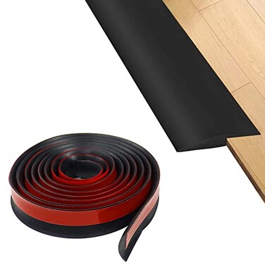 LLZHYA Floor Rubber Transition Strip Self Adhesive Carpet to Tile Transition Strip Edging Trim Strip for Threshold Transitions with a Height Less Than 5 mm02in Black 656FT
