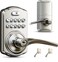 Veise Keypad Door Lock with Handle Keyless Entry for Front Door Bedroom Electronic Lock with Code AutoLocking Easy Installation Passage Mode Satin Nickel