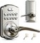 Veise Keypad Door Lock with Handle Keyless Entry for Front Door Bedroom Electronic Lock with Code AutoLocking Easy Installation Passage Mode Satin Nickel