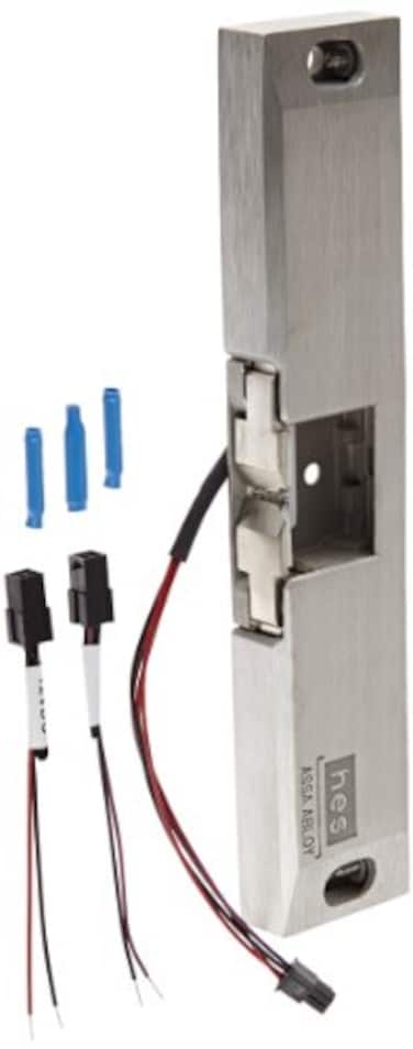 HES 9600630 Series Stainless Steel Fire Rated Surface Mounted Electric Strike Body for Rim Exit Devices Satin Stainless Steel Finish
