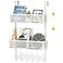 LUCYCAZ Adjustable Over The Door Hooks Organizer Hanger Storage with 10 Coat Hooks 2 Mesh Basket Over The Door Towel Rack Organizer for Bathroom Bedroom Kitchen White