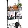 Consumest Over The Door Hooks Organizer 3 Tier Door Hanger with 9 Coat Hooks 2 Mesh Basket Back Storage Organizer Hanging Towels for Bathroom Bedroom Black