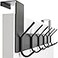 SKOLOO Over The Door Hook 6 Hooks No Assembly Required Stainless Steel Door Hooks Over Door Coat Rack for Hanging Coats Clothes Hats Robes Black