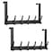 Optish Over The Door Hooks Door Hanger Hooks for Hanging Over The Doors Towel Racks for Bathroom with 12 Coat Hook Coat Rack Bathroom Accessories2 Pack Black