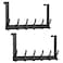 Optish Over The Door Hooks Door Hanger Hooks for Hanging Over The Doors Towel Racks for Bathroom with 12 Coat Hook Coat Rack Bathroom Accessories2 Pack Black