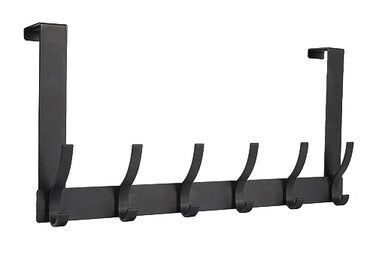 Optish Over The Door Hooks Door Hanger Hooks for Hanging Towel Racks for Bathroom with 12 Coat Hook Coat Rack College Dorm Essentials Bathroom Accessories1 Pack Black
