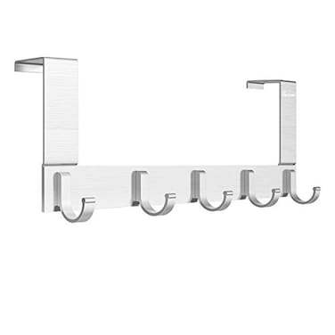 Anjuer Over The Door Hook Organizer Rack Metal Coat Hanger Door 5 Hooks Hanger