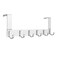 Anjuer Door Hooks Hanger Rack Aluminum Utility Organizer Holder for Kithchen Bathroom 6 Hooks Over the Door Hanger Silver