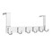 Anjuer Door Hooks Hanger Rack Aluminum Utility Organizer Holder for Kithchen Bathroom 6 Hooks Over the Door Hanger Silver