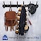 Anjuer Coat Hanger Clothes Rack 6 Hooks Heavy Duty Clothes Hat Holder Aluminum Alloy Black