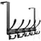 Dseap Over Door Hook 20 Upgraded Version SimpleAssembly Strong HeavyDuty Stainless Steel 5TriHook Over the Door Hanger Rack SimpleStrong Series Black