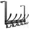 Dseap Over Door Hook 20 Upgraded Version SimpleAssembly Strong HeavyDuty Stainless Steel 5TriHook Over the Door Hanger Rack SimpleStrong Series Black