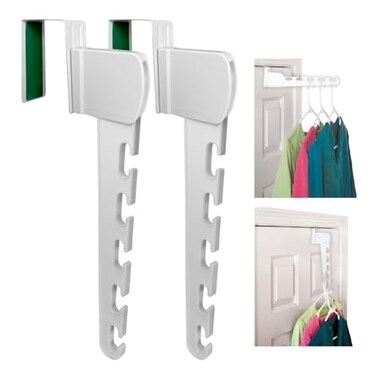 Wonder Hanger Over The Door 2Pack Organizer for Clothes Hangers SpaceSaving Cascading Hanger Hooks White