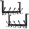 Dseap Over Door Hook 20 Upgraded Version SimpleAssembly Strong HeavyDuty Stainless Steel 5TriHook Over The Door Hanger Rack SimpleStrong Series Black Pack of 2