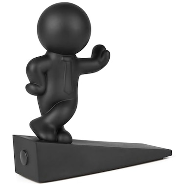 Omoojee Cute Door Stop Decorative and Sturdy Well Designed Door Stopper Effective to Hold Your Door Open 1 Pack Black Patented