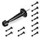 HOMOTEK 12 Pack Heavy Duty Solid Rigid Door Stop with Soft Rubber Tip Zinc Die Cast Door Stopper Protect Wall Door Black