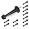 HOMOTEK 12 Pack Heavy Duty Solid Rigid Door Stop with Soft Rubber Tip Zinc Die Cast Door Stopper Protect Wall Door Black