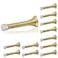 HOMOTEK 12 Pack Spring Door Stopper with Rubber Bumper 318 Flexible Spring Heavy Duty Wall Door Stop Low Mounted Door Bumper for Home Bright Brass