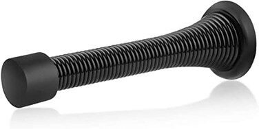 HOMOTEK 20 Pack Black Spring Door Stops318 Heavy Duty Door Stop Flexible Spring Door Stopper with Low Mounted Black Rubber Bumper Tips