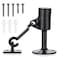 Sumnacon Sturdy Door Stopper with Hook Stainless Steel Modern Door Stop with Rubber Buffer Wall Mounted Metal Doorstop with Hardware for Home Office Black