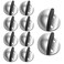 Gudui 10 Pack Door Stoppers Self Adhesive Stainless Steel Floor Door Stop No Drill with Rubber Bumper Wall Protector Brushed Silver