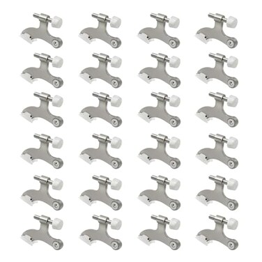 SUNTAI 24 Pack Hinge Pin Brushed Nickel Door Stopper Adjustable Heavy Duty Hinge Pin Door Stop with Rubber Bumper Tips
