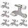 KOVOSCH 6 Pack Hinge Pin Door Stopper Brushed Satin Nickel Adjustable Heavy Duty Hinge Pin Door Stops with White Rubber Bumper Tips