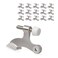 KOVOSCH 16 Pack Hinge Pin Door Stopper Brushed Satin Nickel Adjustable Heavy Duty Hinge Pin Door Stops with White Rubber Bumper Tips