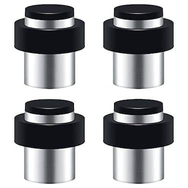 Xynchung 4 Pack Door Stoppers Stainless Steel with Rubber Bumper Door Stops for Wall and Floor Mounting Height 18