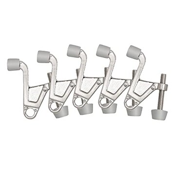 Design House Jumbo Hinge Pin Door Stop Wall Protector with Rubber Tip Satin Nickel Adjustable Door Stoppers181834 5 Count Pack of 1