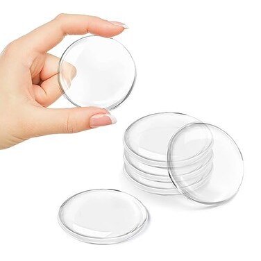 Xfenvs Strongest Door Knob Wall Shield 2 Clear Self Adhesive Round Soft Rubber Door Stopper Wall Protector 6 PCS Reusable Solution for Stopping Wall Damage Noise from Doors Refrigerators