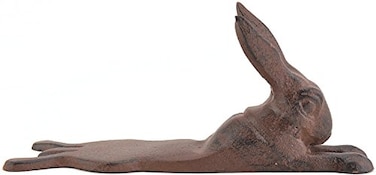 Upper Deck Rabbit Design Cast Iron Door Stop Wedge Funny Brown Door Stop Rust Finish
