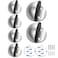 Gudui 6 Pack Door Stop Adhesive Door Stoppers Floor Mounted Door Stops No Drill with Rubber Bumper Wall Protector Stainless Steel Silver
